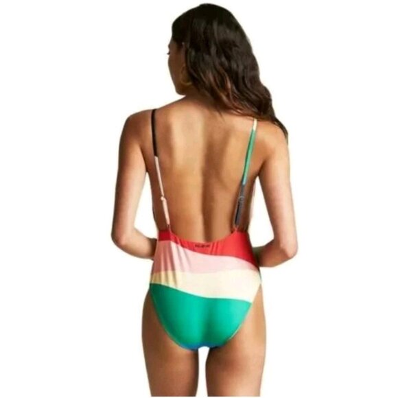 Billabong X Sincerely Jules Women S Mas Fiestas MultiColor Colorblock NWOT FLAW - Picture 2 of 5